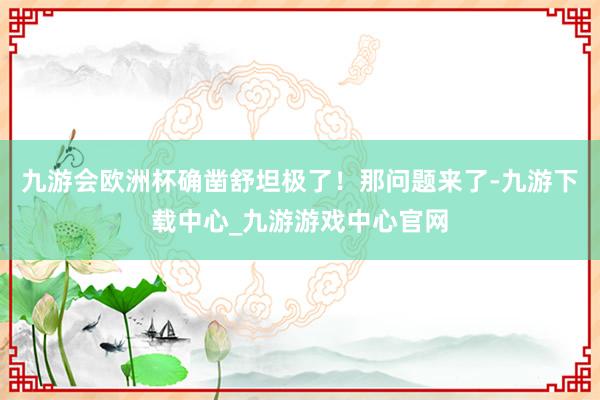 九游会欧洲杯确凿舒坦极了！那问题来了-九游下载中心_九游游戏中心官网