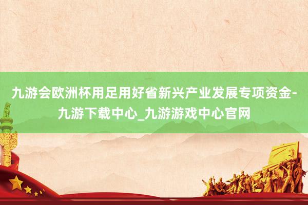 九游会欧洲杯用足用好省新兴产业发展专项资金-九游下载中心_九游游戏中心官网