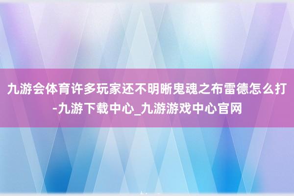 九游会体育许多玩家还不明晰鬼魂之布雷德怎么打-九游下载中心_九游游戏中心官网